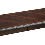 Cary 108 Inch Dining Table, Rectangular, Classical Wood Details, Dark Brown
