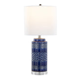 Casa 21" Ceramic Table Lamp w/ Cylindrical Base & Linen Shade (Set of 2)