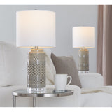 Casa 21" Ceramic Table Lamp w/ Cylindrical Base & Linen Shade (Set of 2)