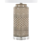Casa 21" Ceramic Table Lamp w/ Cylindrical Base & Linen Shade (Set of 2)