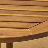 Casa Outdoor 2-Seater 28" Round Acacia Wood Bistro Set with Straight Legs by Christopher Knight Home - N/A