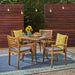 Casa Outdoor 4-Seater 32" Square Acacia Dining Set with Carved Legs by Christopher Knight Home