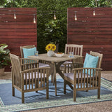 Casa Outdoor 4-Seater 36" Square Acacia Dining Set with X-Legs by Christopher Knight Home