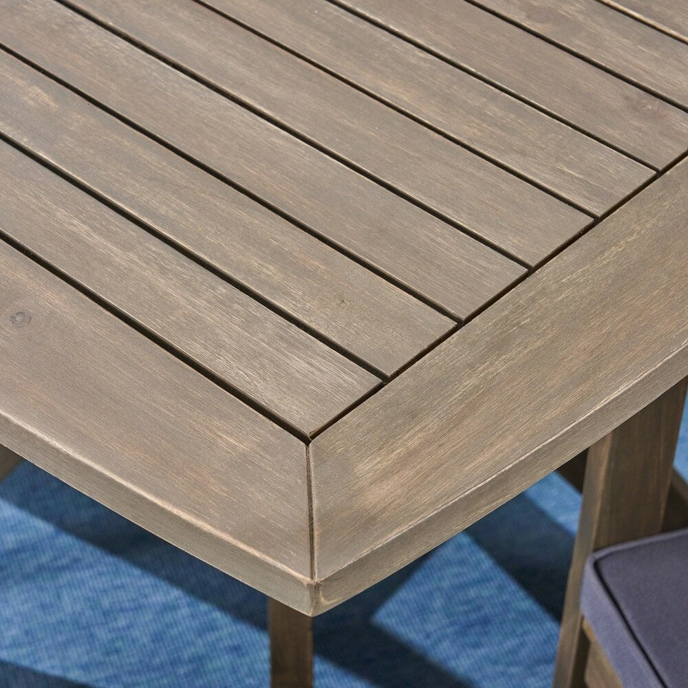 Casa Outdoor 4-Seater 36" Square Acacia Dining Set with X-Legs by Christopher Knight Home