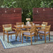 Casa Outdoor 6-Seater 59" Rectangular Acacia Dining Set with Carved Legs by Christopher Knight Home