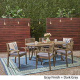 Casa Outdoor 7 Piece Acacia Dining Set by Christopher Knight Home - N/A