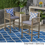 Casa Outdoor Acacia Bar Stools by Christopher Knight Home (Set of 2)