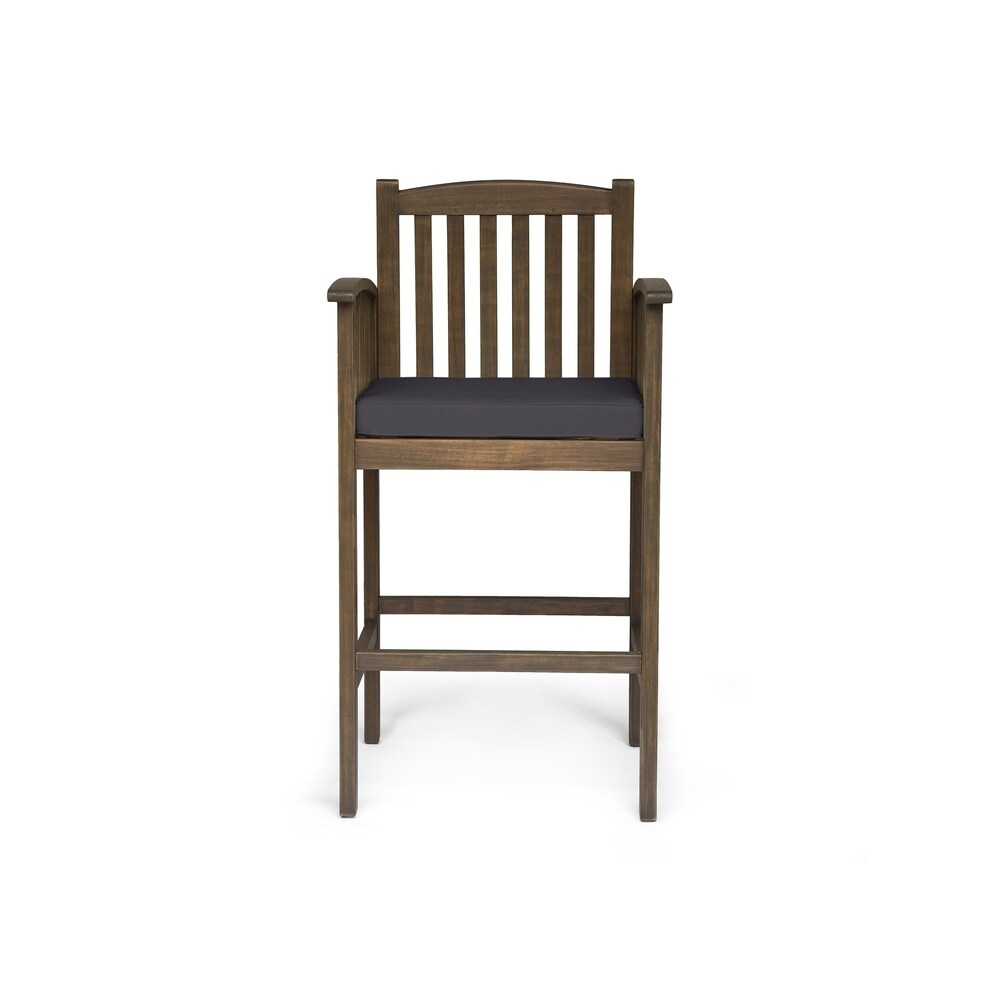 Casa Outdoor Acacia Bar Stools by Christopher Knight Home (Set of 2)