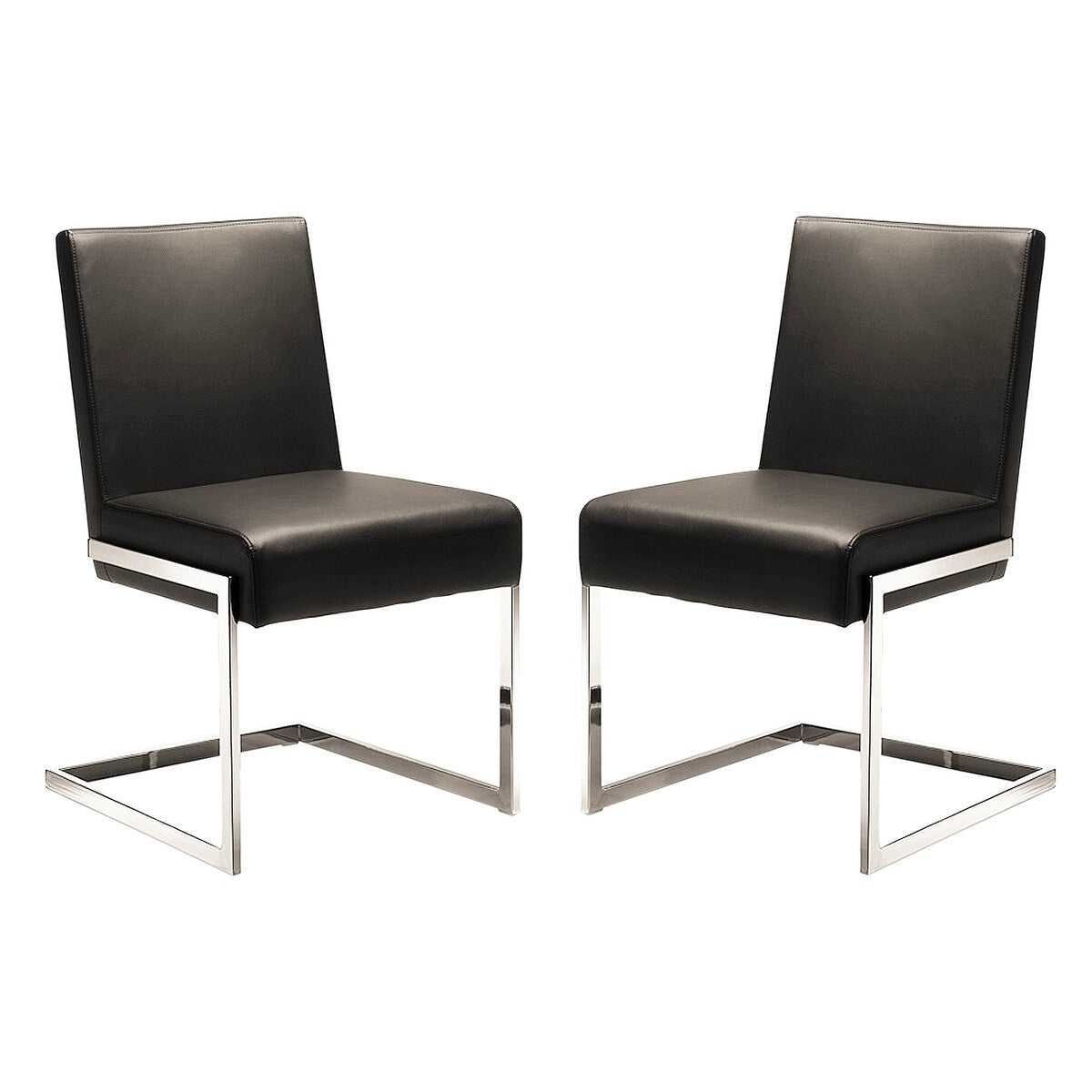 Casabianca Home Fontana Set of 2 Dining Chair in White PU Leather