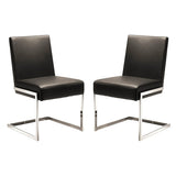 Casabianca Home Fontana Set of 2 Dining Chair in White PU Leather
