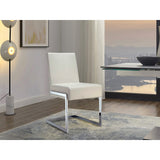 Casabianca Home Fontana Set of 2 Dining Chair in White PU Leather