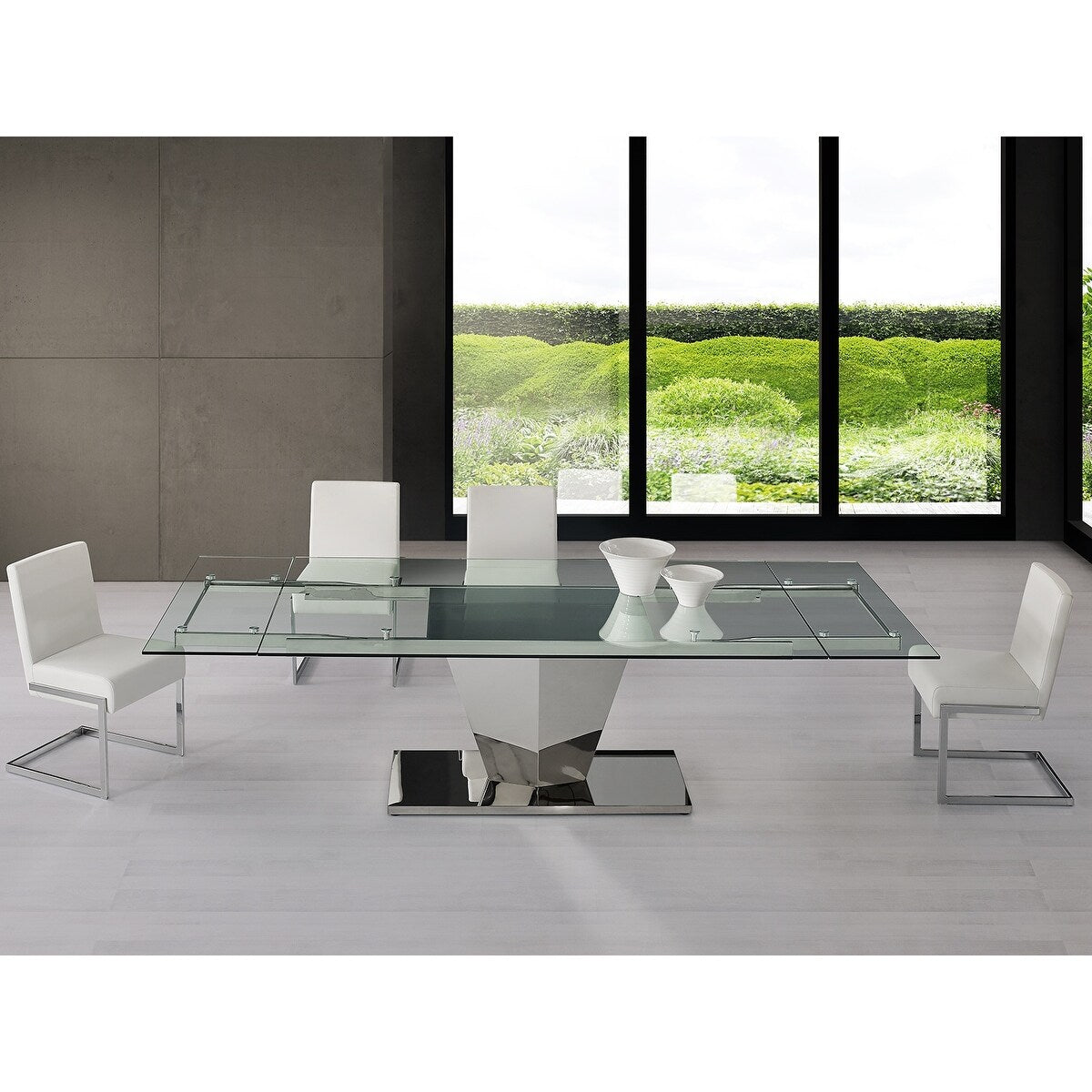 Casabianca Home Fontana Set of 2 Dining Chair in White PU Leather