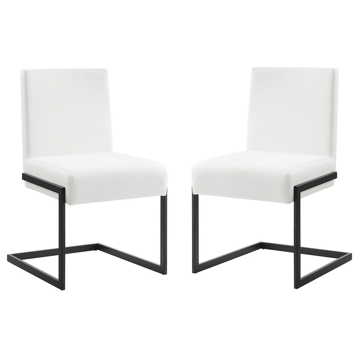 Casabianca Home Fontana Set of 2 Dining Chair in White PU Leather