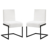 Casabianca Home Fontana Set of 2 Dining Chair in White PU Leather