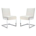 Casabianca Home Fontana Set of 2 Dining Chair in White PU Leather