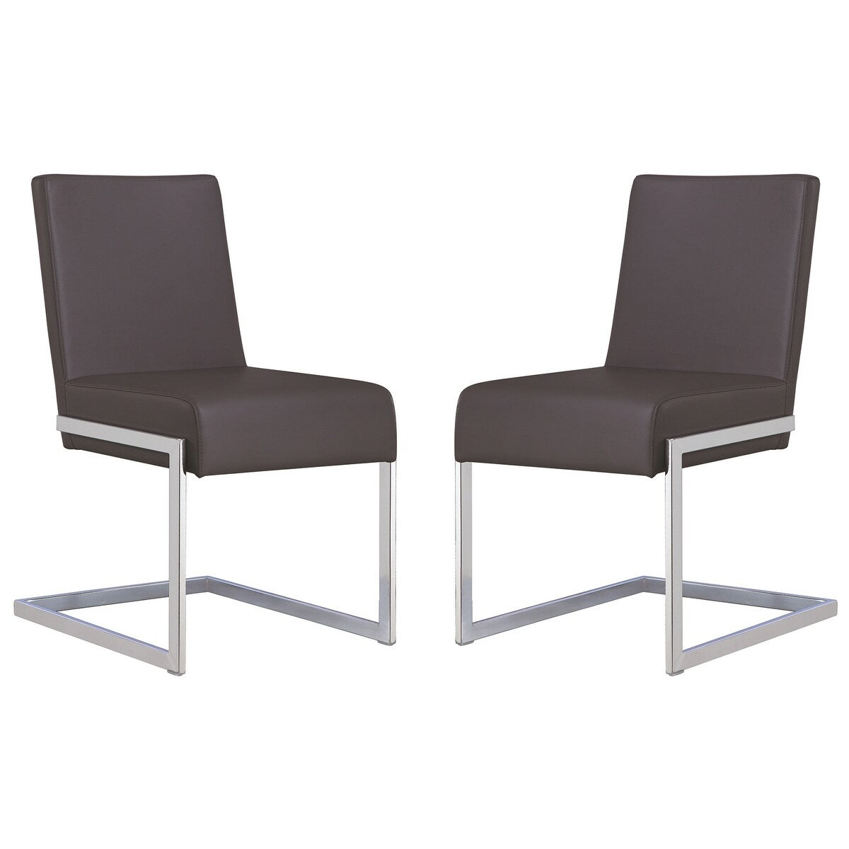 Casabianca Home Fontana Set of 2 Dining Chair in White PU Leather