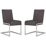 Casabianca Home Fontana Set of 2 Dining Chair in White PU Leather