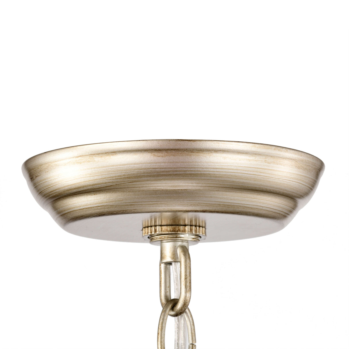 Casandra 5-light Brushed Champagne Silver Clear Glass Bars Chandelier - 19.7 inches in diameter x 17.3 inches H