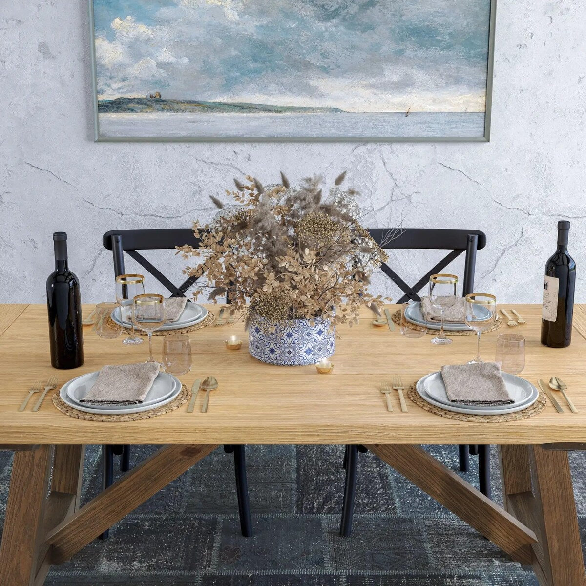 Cascais 72" Rectangular Table with Farmhouse Base