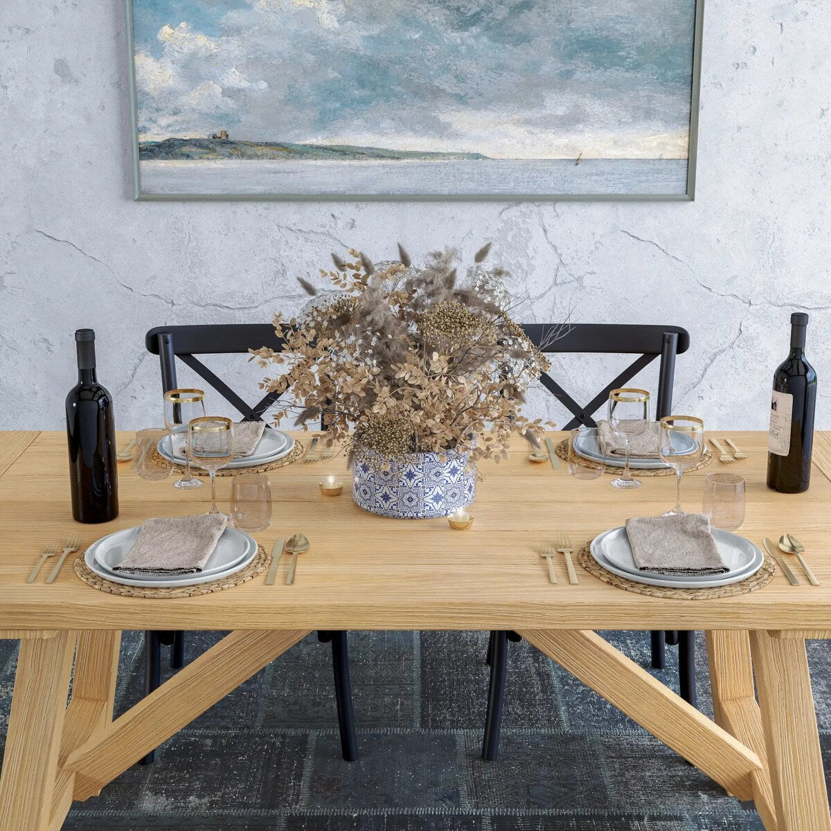 Cascais 72" Rectangular Table with Farmhouse Base