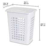STERILITE Rectangular Lift Top Laundry Hampers White - Case of 4