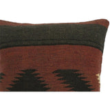 Caskey Brown/Black Hand-Woven Kilim Throw Pillow -18"x18"
