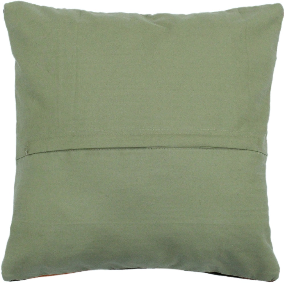 Caskey Brown/Black Hand-Woven Kilim Throw Pillow -18"x18"