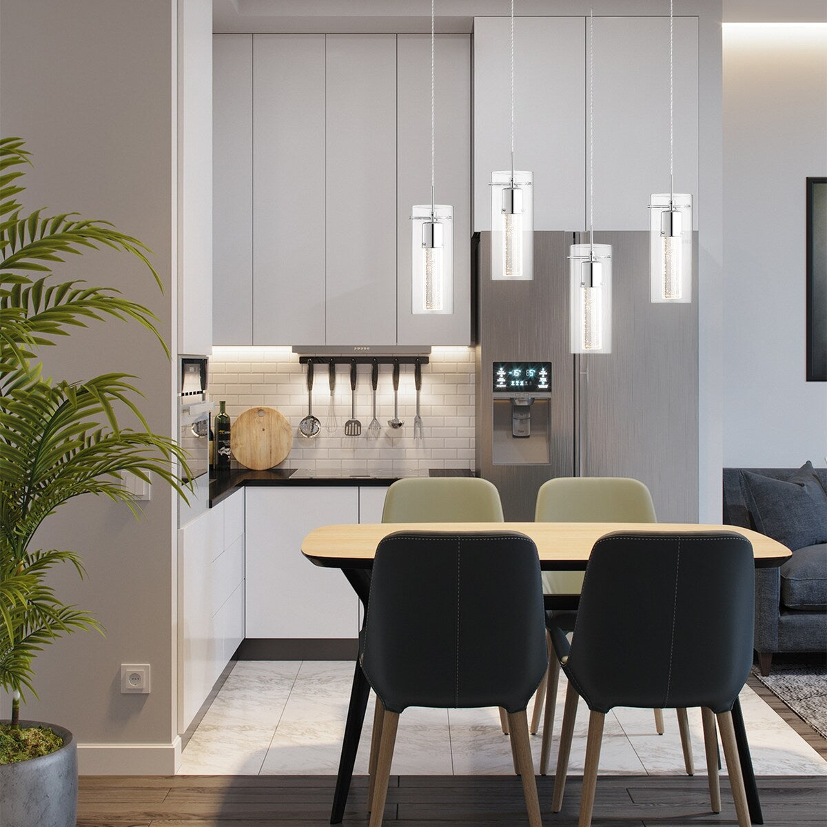 Cassandra PCDT Droplet Infused Glass LED Pendant Light