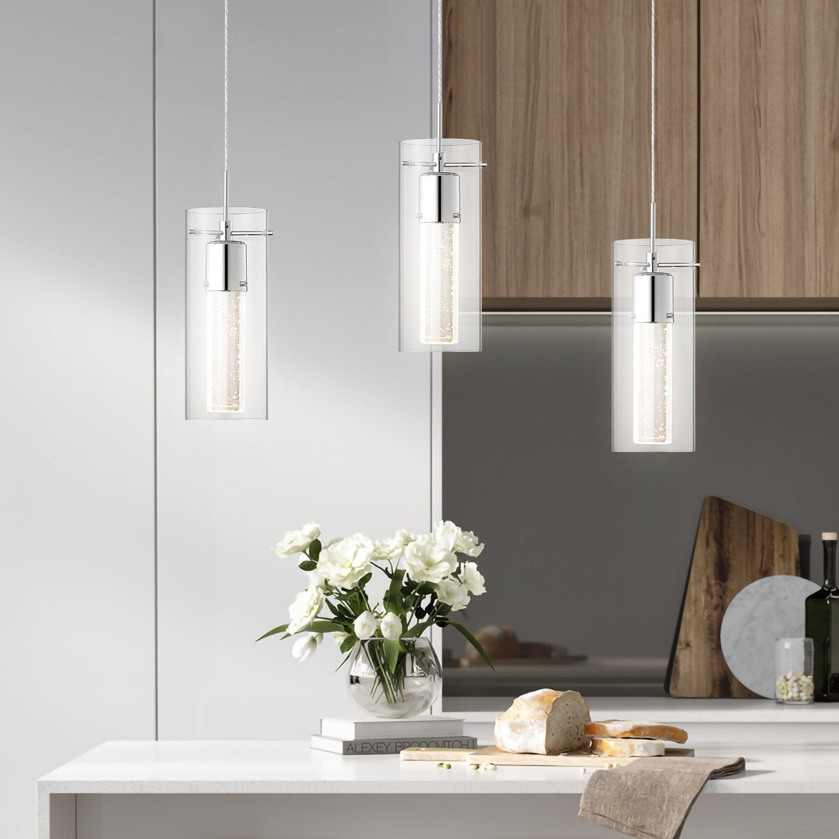 Cassandra PCDT Droplet Infused Glass LED Pendant Light