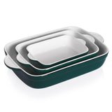 Casserole Dish for Oven, Ceramic Non-Stick Roasting Baking Dish Sets of 3, Rectangular Lasagna Pan Deep, 13 x 9.4 Inch