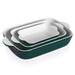 Casserole Dish for Oven, Ceramic Non-Stick Roasting Baking Dish Sets of 3, Rectangular Lasagna Pan Deep, 13 x 9.4 Inch