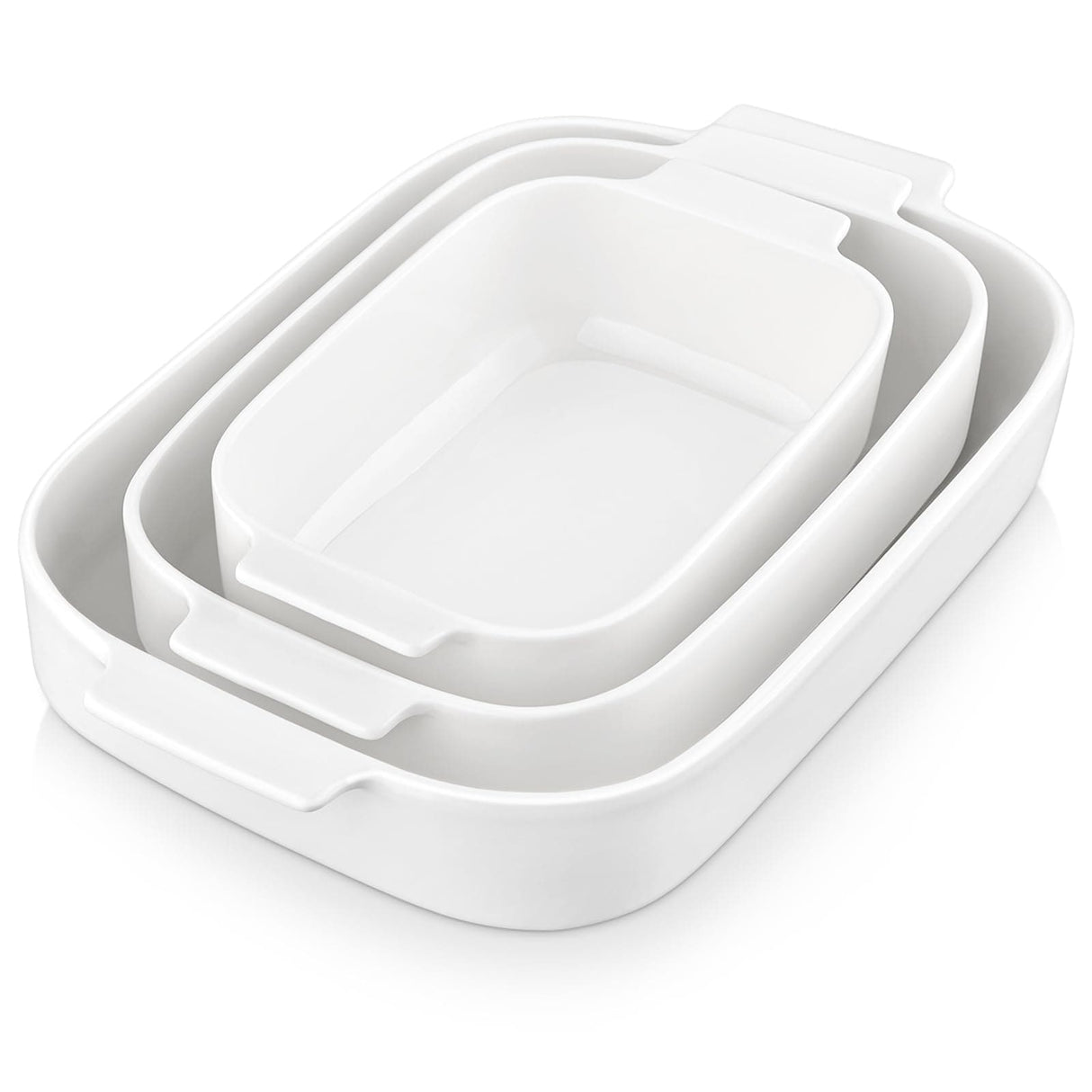 Casserole Dishes for Oven, Porcelain Baking Dishes Set of 3, Durable Casserole Dish Set Lasagna Pan Deep, Ceramic Bakeware Sets