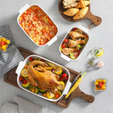 Casserole Dishes for Oven, Porcelain Baking Dishes Set of 3, Durable Casserole Dish Set Lasagna Pan Deep, Ceramic Bakeware Sets
