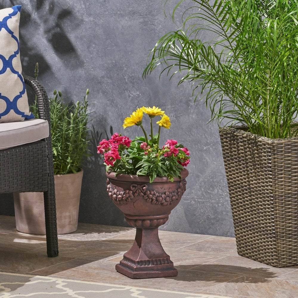 Cassia Roman Botanical Lightweight Concrete Chalice Garden Urn Planter by Christopher Knight Home