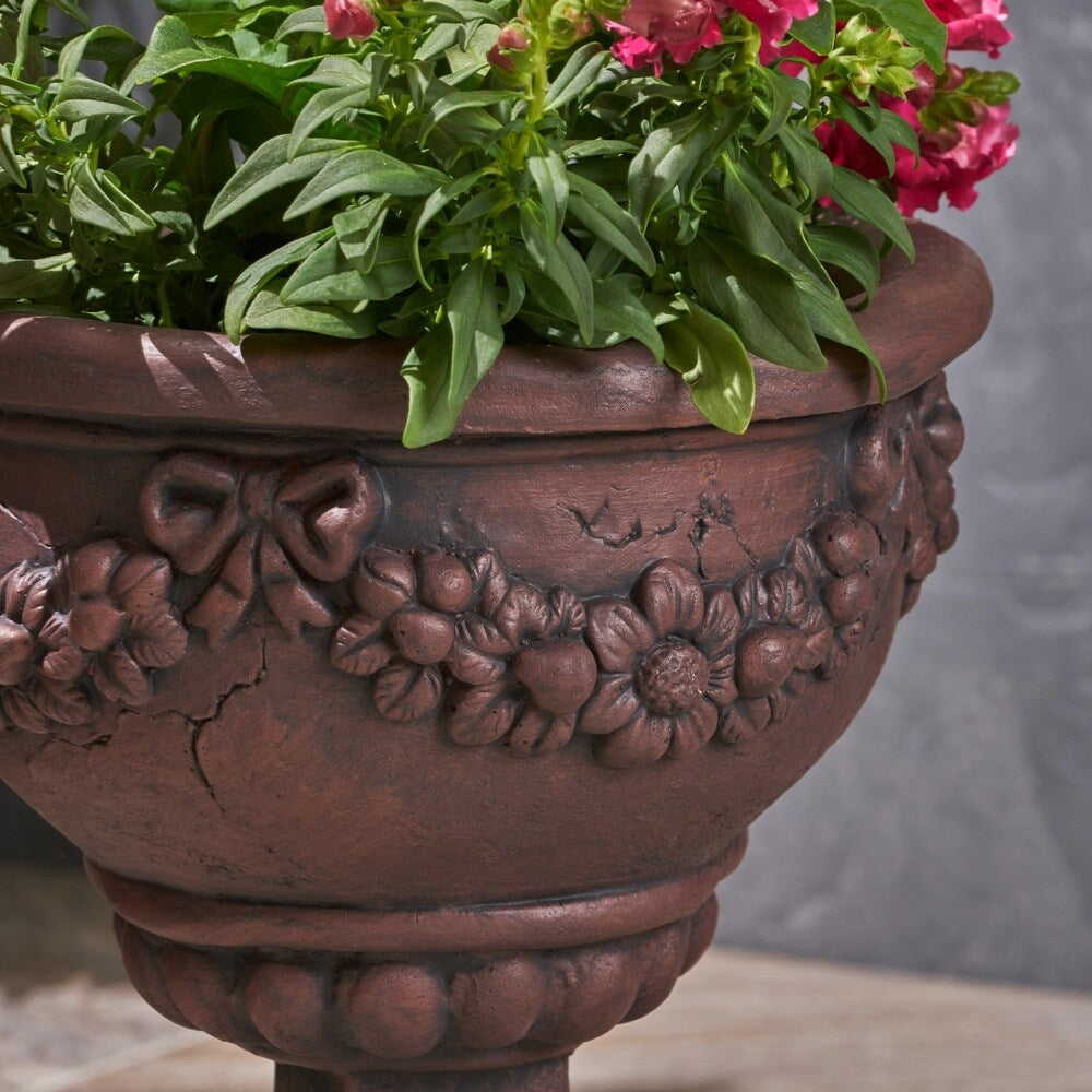 Cassia Roman Botanical Lightweight Concrete Chalice Garden Urn Planter by Christopher Knight Home