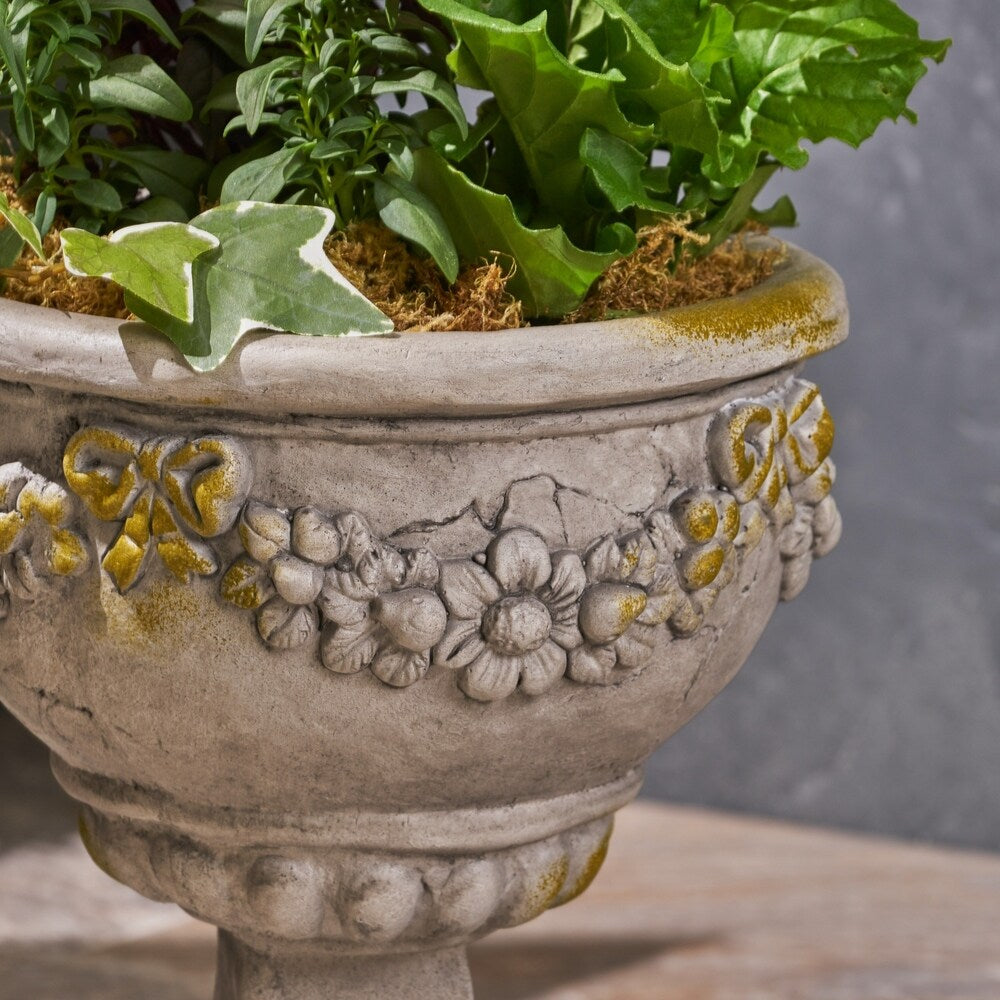 Cassia Roman Botanical Lightweight Concrete Chalice Garden Urn Planter by Christopher Knight Home
