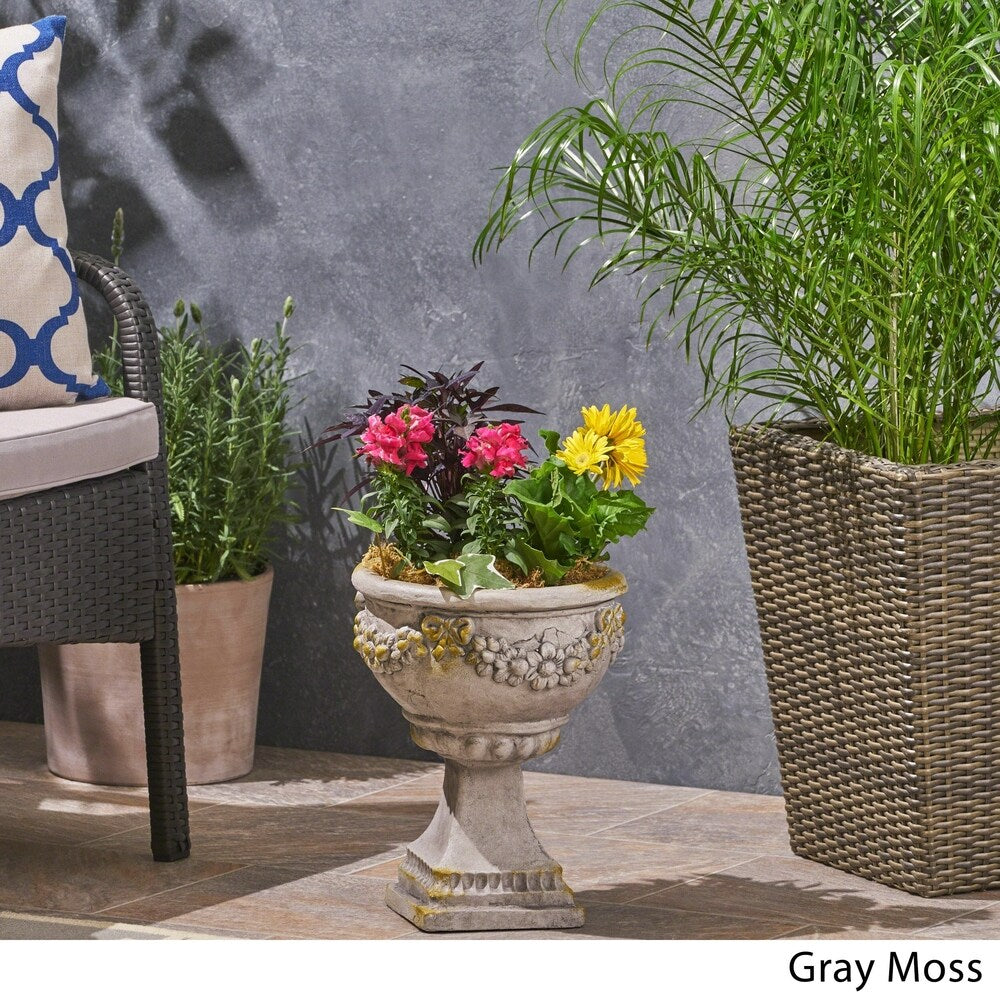 Cassia Roman Botanical Lightweight Concrete Chalice Garden Urn Planter by Christopher Knight Home