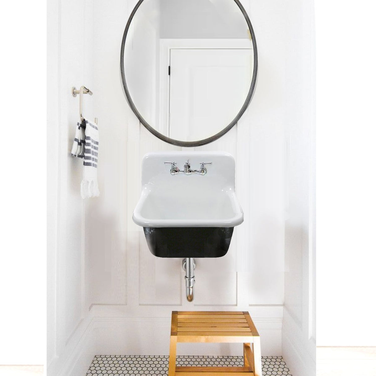 Cast Iron Rustic Utility Sink and Drain Set - 22" x 18" x 20.25"