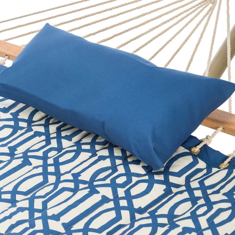 Castaway Quilted Navy Blue Hammock Combo with Stand