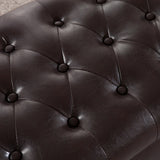 Luxury Comfort Classic Brown Tufted Storage Bench Ottoman