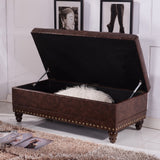Luxury Comfort Collection Classic Tufted Storage Bench Ottoman with Nailhead Trim