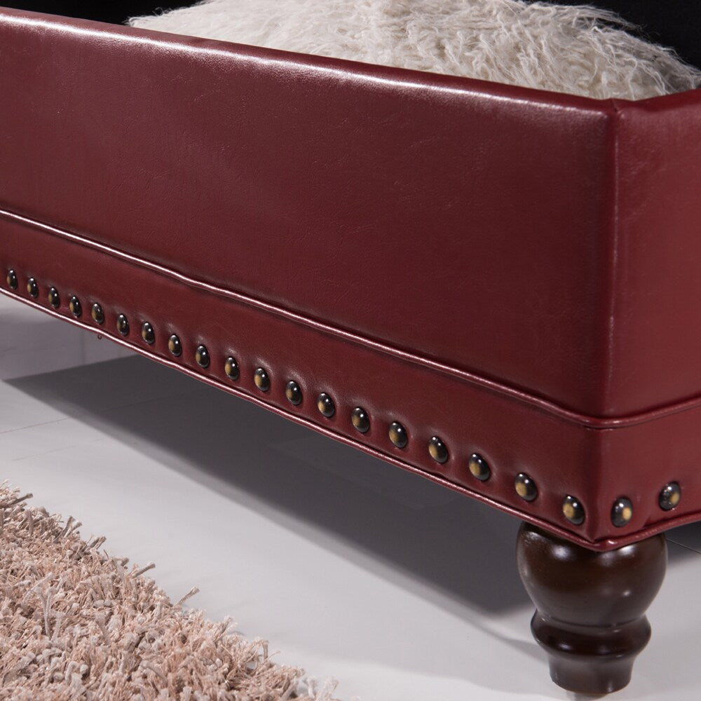 Luxury Comfort Collection Classic Tufted Storage Bench Ottoman with Nailhead Trim
