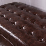 Luxury Comfort Collection Classic Tufted Storage Bench Ottoman with Nailhead Trim