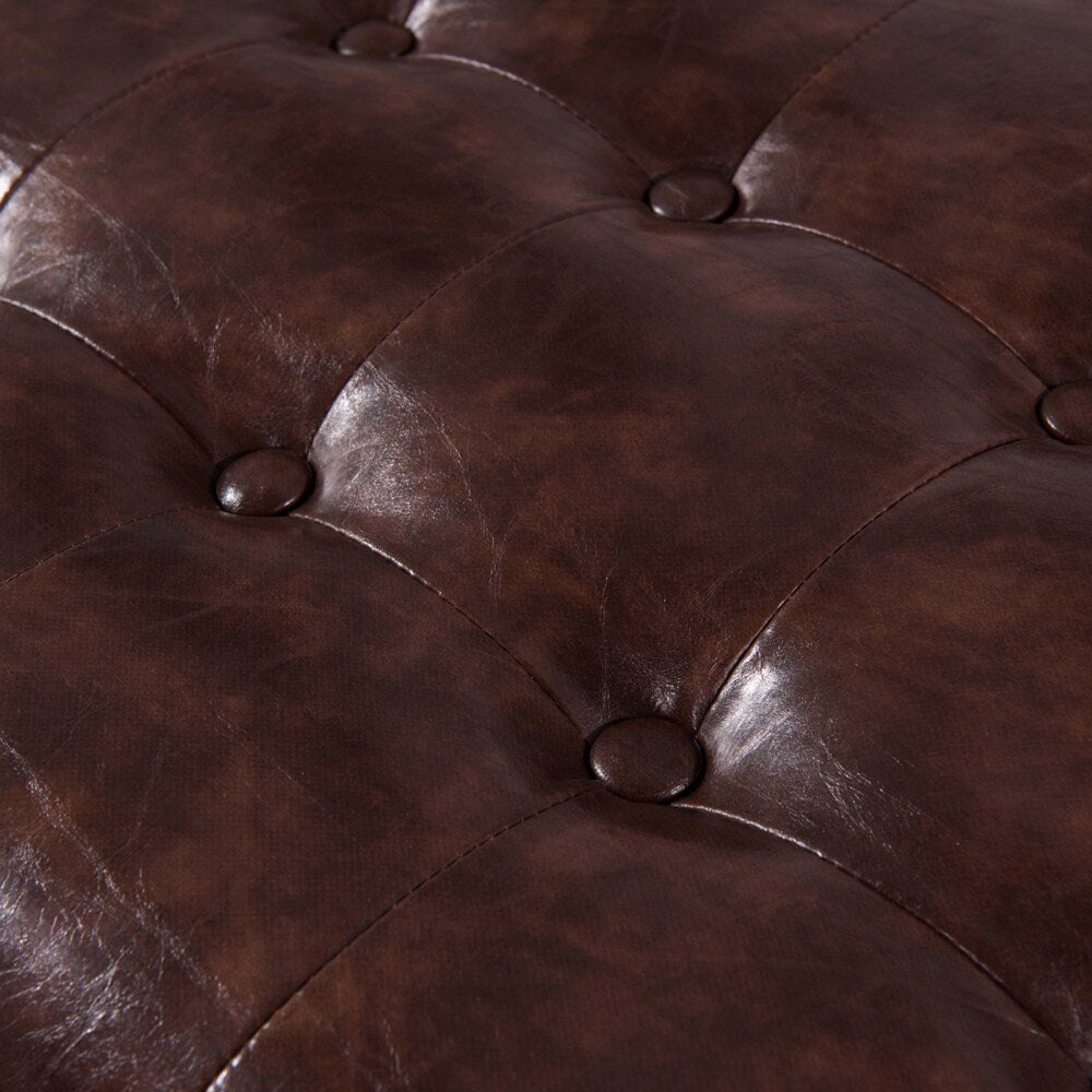 Luxury Comfort Collection Classic Tufted Storage Bench Ottoman with Nailhead Trim