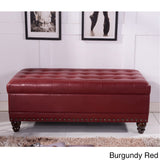 Luxury Comfort Collection Classic Tufted Storage Bench Ottoman with Nailhead Trim