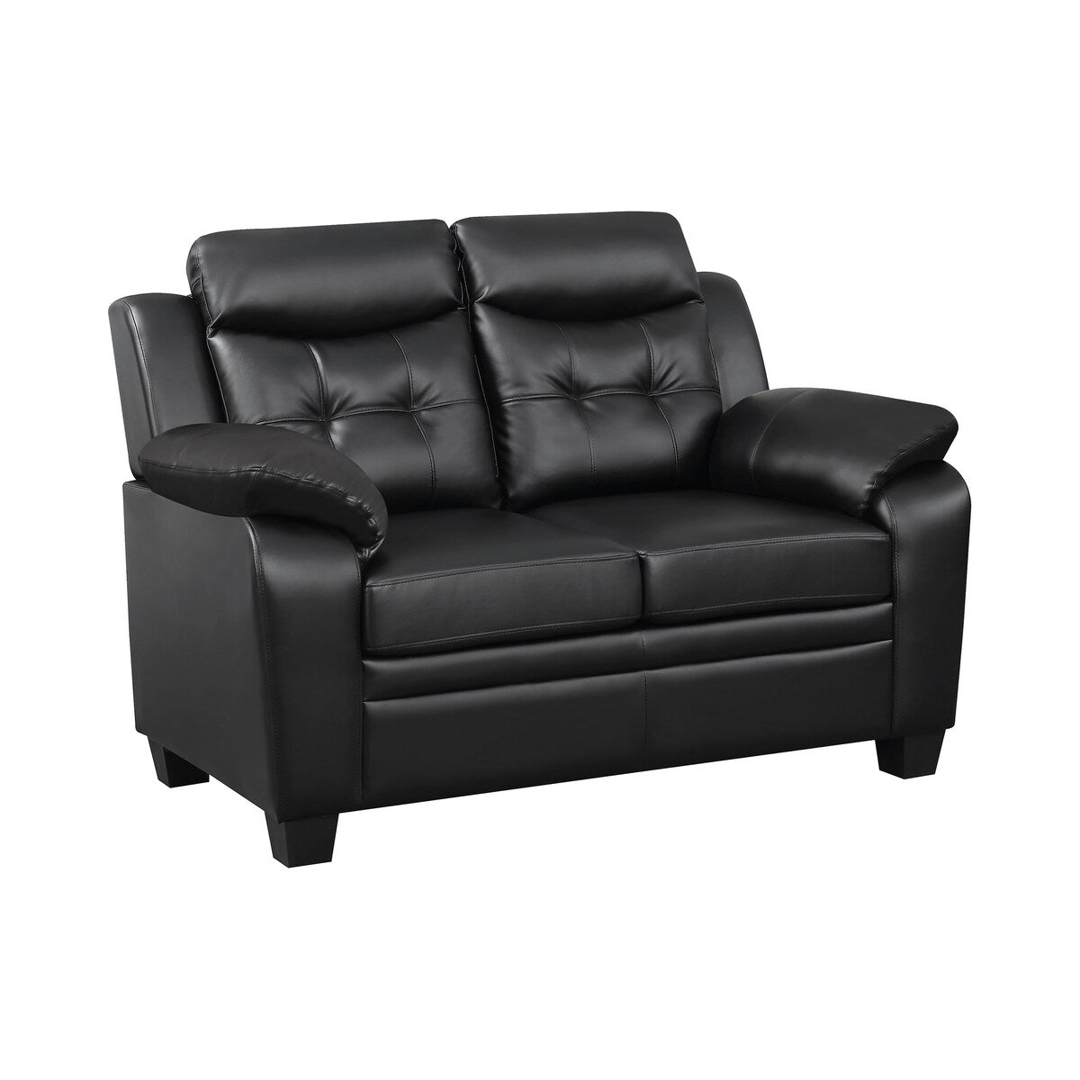 Castro Black 3-piece Faux Leather Living Room Set