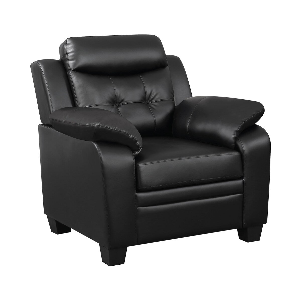 Castro Black 3-piece Faux Leather Living Room Set