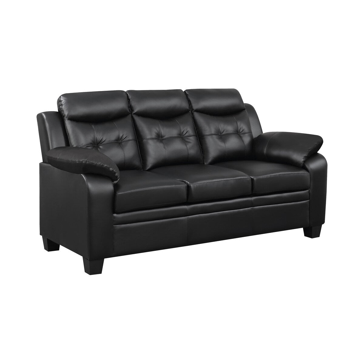Castro Black 3-piece Faux Leather Living Room Set