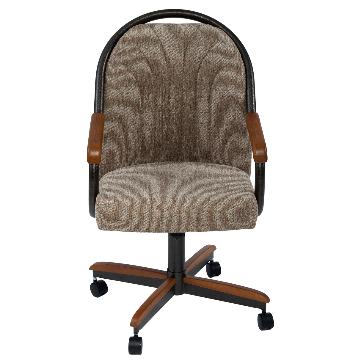 Casual Dining Barell Swivel and Tilt Rolling Dining Chair - 38"Hx221/2"Wx22"D - 38"Hx24"Wx22"D