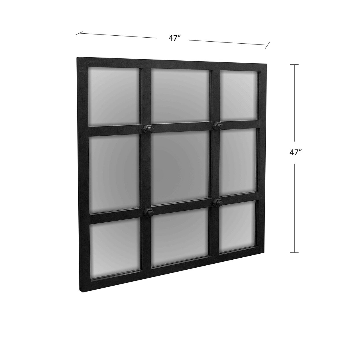 Casual Elements Industrial Inspired Grid Rectangular Mirror